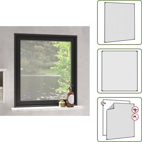 Magnet-Insektenschutz für Fenster Anthrazit 120x140 cm - Magnetfliegengitter - Insektenschutz - Fenstertürschutz - Fenstergitter - Sommergarten
