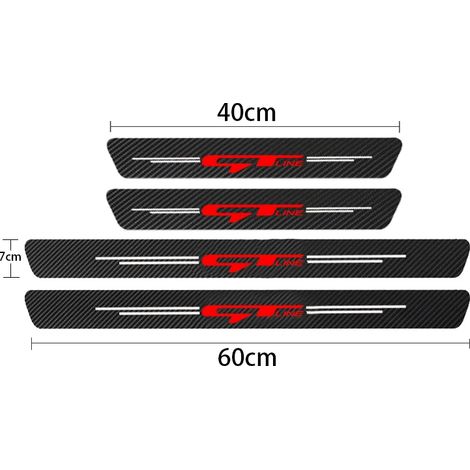 (4 pièces pour GT LINE 2) Seuil de porte de voiture en fibre de carbone,autocollants de protection anti-rayures pour Kia GT Line,Sportage,Ceed,Picanto,K5,K3 et Stonic (1/3)