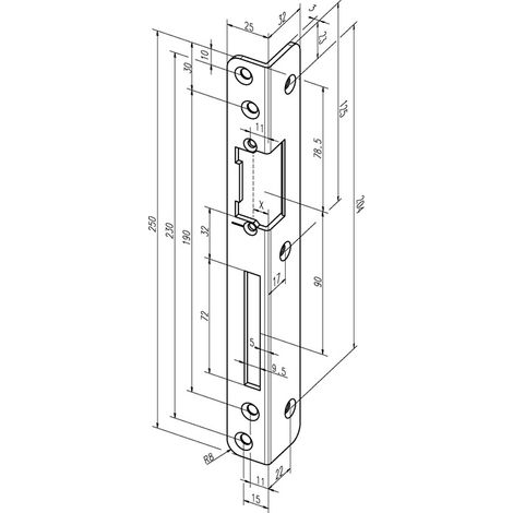 Sicherh.-Winkelschließbl.069 S.3mm STA weiß DIN L ASSA ABLOY