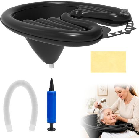 Lave-cheveux gonflable avec tuyau de vidange, bac à shampoing mobile (1/5)