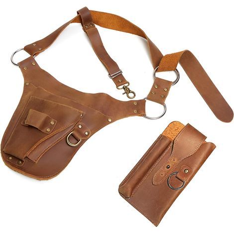 Ceinture à outils de jardin en cuir véritable pour hommes femmes pochette de ganening fleuriste organisateur sac de jardinier (1/5)