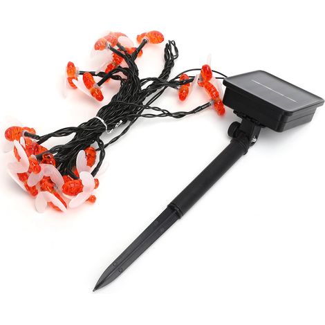Guirlande lumineuse solaire d'extérieur, avec 8 modes d'éclairage et un motif abeille, idéale pour décorer cours, jardins, mariages et soirées. Étanche, lumière blanc chaud, 5 mètres de long, 20 LED p (1/5)