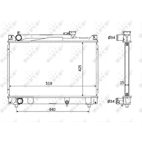 Radiateur, refroidissement du moteur NRF 53882 SUZUKI 1770065D00 1770065D01