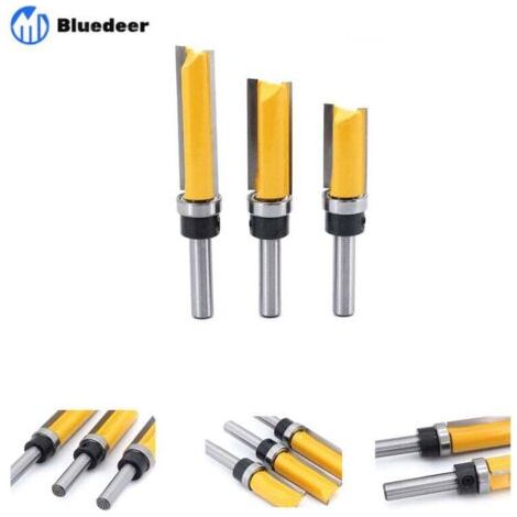 Fraise à affleurer 3Pcs 8mm – Pour bois dur et tendre – Diamètre de coupe 15,9mm – Longueur de coupe 30/40/50mm – Outils de fraisage – Zhuoxuan (1/5)