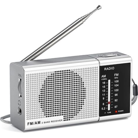Radio Portable FM/AM (MW) à Piles, Petite Radio de Poche avec Excellente Réception et Qualité Sonore, Mini Radio Portable (AA)