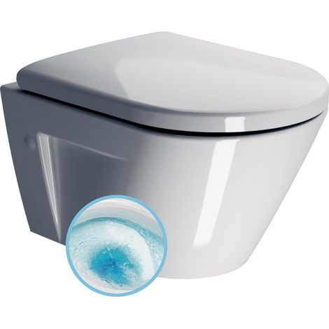 Cuvette de WC suspendue NORM, GeniusFlush, 36x50cm, blanc ExtraGlaze (1/2)