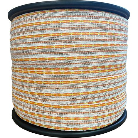 Weidezaunband Premium - weiß/gelb/orange - 200 m, 20 mm, 6+4+2 Niro - Kombiband