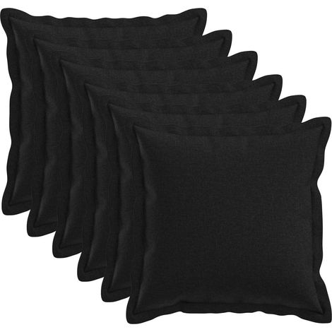 vidaXL Cushion with Pillow HOUTEN 6 pcs Black Faux Linen (1/5)