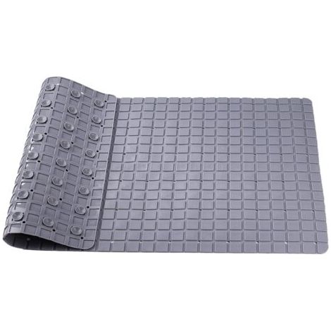 Tappetino antiscivolo per doccia, tappetino da bagno con ventose, fori di drenaggio per vasche da bagno e docce, tappetino antimuffa, 70 x 40 cm, grigio