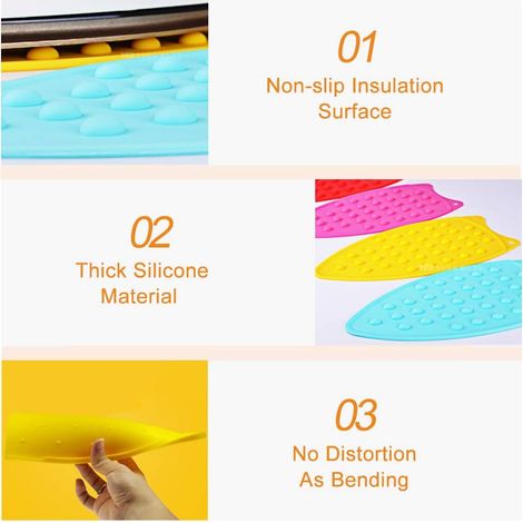 Tapis de repassage à isolation thermique en silicone domestique (orange) 1 pièce (1/2)