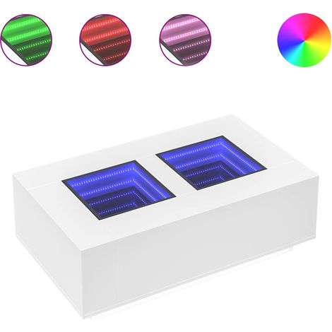 Maison Exclusive - Couchtisch mit Infinity-LED Weiß 116x69x40 cm