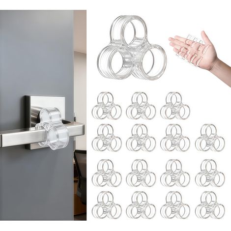 16 de Poignée Transparentes en Silicone, 8 Pastilles Bonus, Amortisseurs pour Porte et Fenêtre, Protection Murale Anti-Choc & Anti-Bruit, Arrêt de Poignée Universel pour Maison, Bureau (1/5)