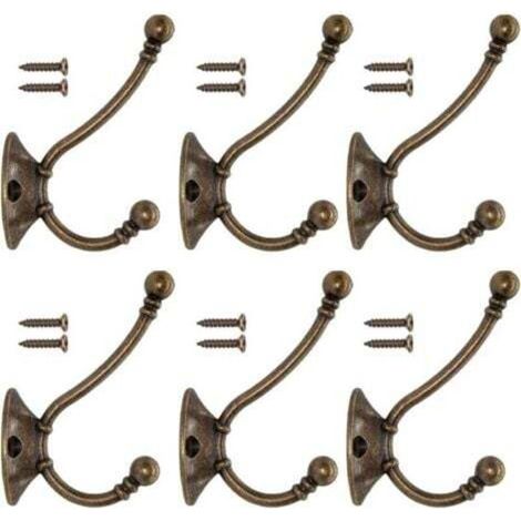 Stück Vintage-Wandgarderobenhaken, Huthaken aus Metall, Retro-Garderobenhaken für Bad und Küche, Design aus Gusseisen, Messing und Bronze (Schrauben inklusive)