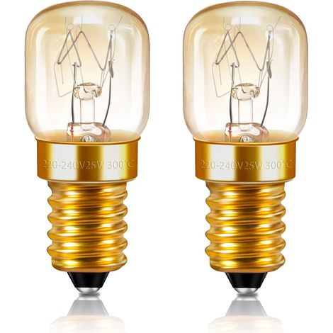 E14-Ofenlampe – 2er-Pack – Robustes Glas – Dimmbar bis 300 °C – Für Mikrowellen und Kühlschränke – 22 x 48 mm (1/5)