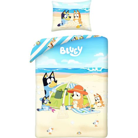 Parure de lit en coton 140x200 Bluey Blue Dog