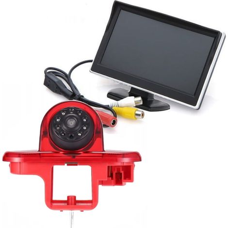 Monitor y cámara de visión trasera con luz de freno para Opel Vivaro y Renault Trafic.