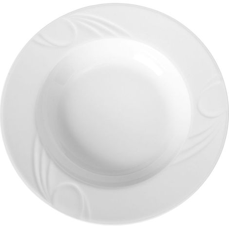 Assiette creuse Porcelaine blanche Décorée Ø300 mm Lot de 6 - Hendi