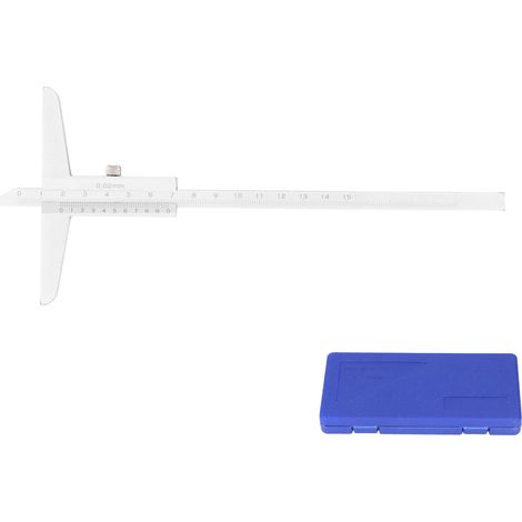 Pied à coulisse de profondeur en acier à haute teneur en carbone, outil de mesure pour le traitement des métaux, précision de 0,02 mm, plage de mesure de 0 à 150 mm.