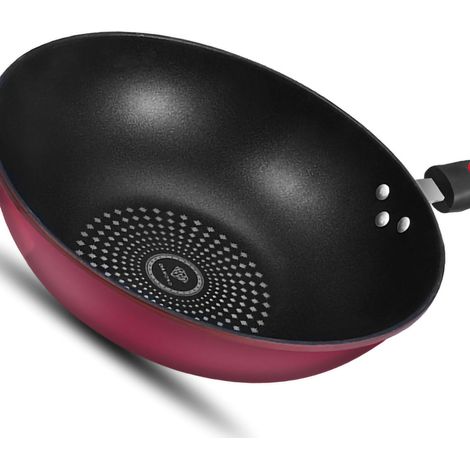 Flache Bratpfanne, gusseiserner Wok, Kochutensilien mit Griff für Suppen und Eintöpfe, 32 cm / 12,6 Zoll (1/5)