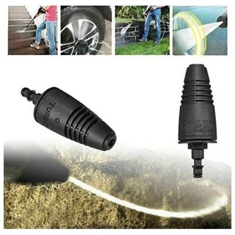 Embouts de Nettoyeur Haute Pression Turbo Buse en Acier Allié Nettoyeur Haute Pression Rotatif Turbo Buse pour le Nettoyage de Jardin de Voiture,Pour Lavor Pour Comet Pour Vax Pour Karcher K2-K7-2 (1/4)