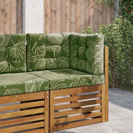 Sofakissen für draußen 3 pcs Blattdesign Polyester (1/5)