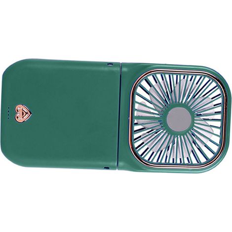 Ventilateur de cou pliable à trois niveaux réglables, rechargeable par USB, mini ventilateur portatif à suspendre autour du cou pour la randonnée et les pique-niques, vert
