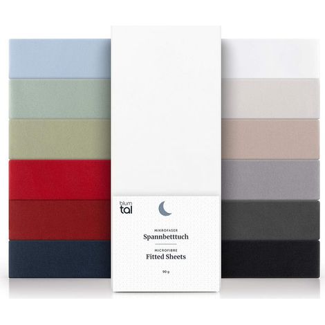 Lot de 1 Drap Housse 120x200 Bonnet 30 cm - Drap Housse 120 x 200 Microfibre De Haute Qualité - Doux, Résistant, Anti Plis - Certifié Oeko-Tex – Blanc (1/5)