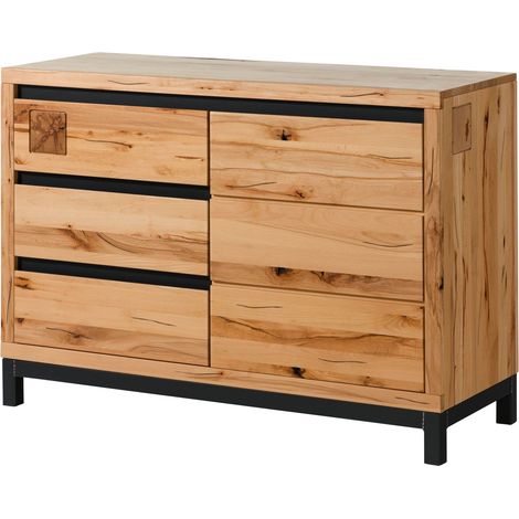 Credenza Durame di faggio naturale oliato 120x45x85 cm montato VILLANDERS 110 (1/4)