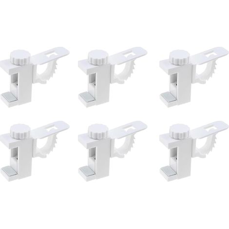 JSSEVN - 6-Piece No-Drill Curtain Rod Support Set, Adjustable Plastic Crossbar, Towel Storage Rack and Organizer Hook (1/5)