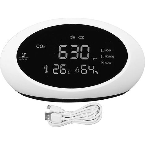 CO2-Detektor mit hoher Genauigkeit, HD-LCD-Display, wiederaufladbar, tragbar, Kohlendioxid-Detektor, Luftqualitätsmessung