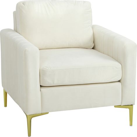 HOMCOM butaca de salón, sillón relax moderno, 81x77x81 cm, tapizada en terciopelo, acolchado grueso, asiento ancho, reposabrazos, almohadilla, crema