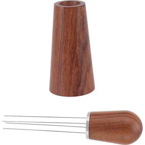 Outil pour mélanger le café moulu, distributeur de type aiguille avec manche en bois naturel pour la cuisine et la salle à manger. (1/5)