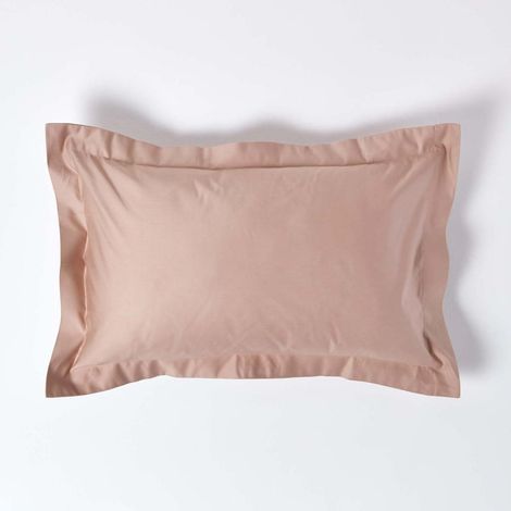 HOMESCAPES Moonlight Beige Egyptian Cotton Oxford Pillowcase 1000 Thread Count - Moonlight Beige