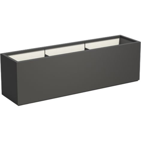 Adezz Pflanzgefäß Carrez mit Boden Fiberglas Pflanzkübel Blumenkübel schwarz