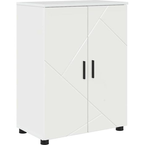 Maison Exclusive - Badezimmerschrank mit Speicher Hochglanz Weiß (1/5)