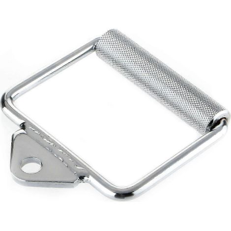 Poignée à étrier unique Kabalo pour câble, barre de traction pour appareil de musculation multi-positions (position assise). (1/4)