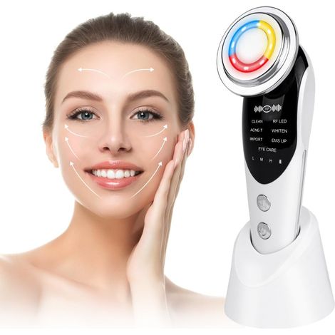 Appareil Anti Rides Visage, Appareil Massage Visage Masseur Facial, Dispositif Multifonctionnel de Soin Visage Anti-âge avec EMS et Chaud, Froid, pour Anti-âge, Améliore, Raffermit Lisse La Peau (1/5)