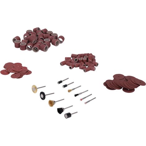 Kit d'accessoires pour meuleuse d'angle avec mandrins, bandes abrasives et brosses pour le dépoussiérage (1/5)