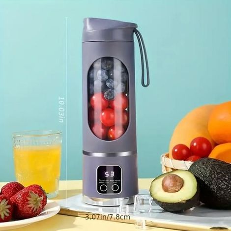 Mixeur et presse-agrumes portable rechargeable par USB - Nettoyage manuel, idéal pour les boisson Capacité de 283 ml à 480 ml-Violet (1/4)