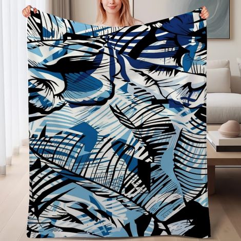Couverture de lit en polaire, jeté doux et chaud pour le printemps, légère et luxueuse en microfibre de polyester, décoration pour chambre et salon, excellent cadeau pour lui elle,6080 pouces (1/4)