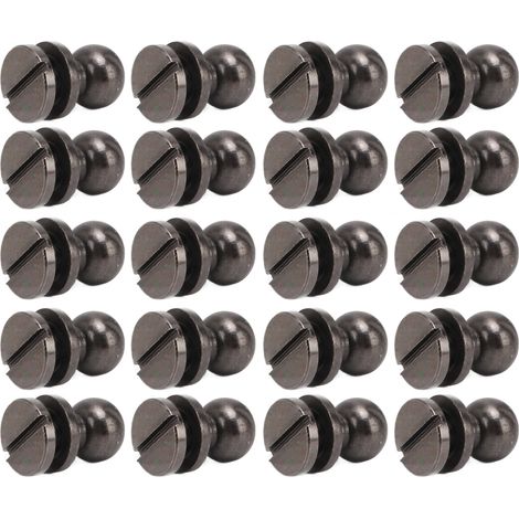 20 sets Rivets en Laiton Antirouille Tête Ronde Vis DIY Accessoires pour Sacs à Main et Chaussures 7x6mm (1/5)