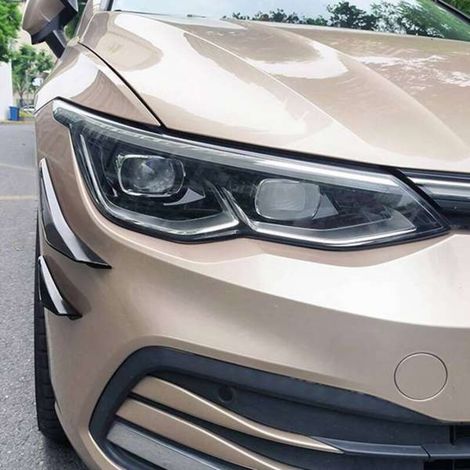 1 paire. Couleur : Noir brillant. Matériau : ABS. Enjoliveur latéral de pare-chocs avant noir brillant pour automobile. (1/5)