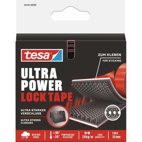 Tesa Ultra Power Lock Klebeband 20kg 1m x 25mm schwarz rot (1/5)