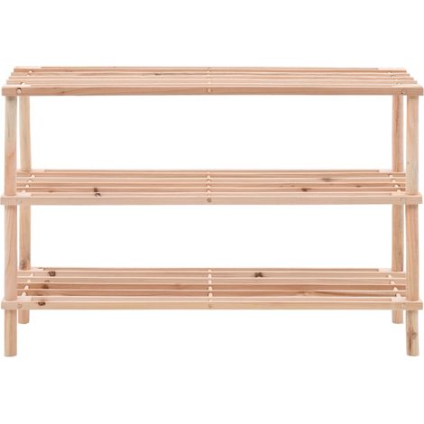 INLIFE Range-chaussures Bois de sapin solide à 3 étagères (1/5)