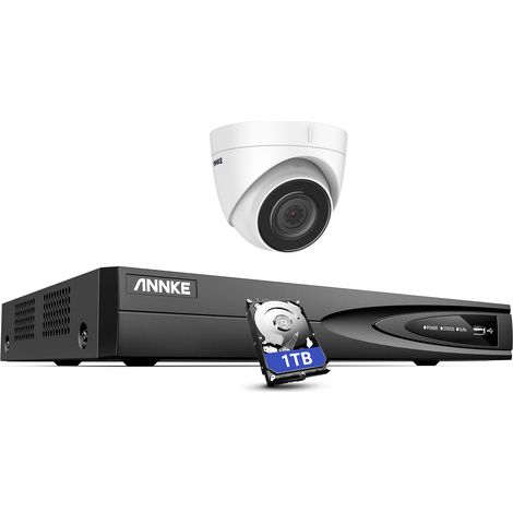 ANNKE 4 Channel POE NVR 5MP Super HD Camera Security Camera System Color Night Vision Audio Record H.265+ Weatherproof CCTV Camera - 1TB HDD (1/5)