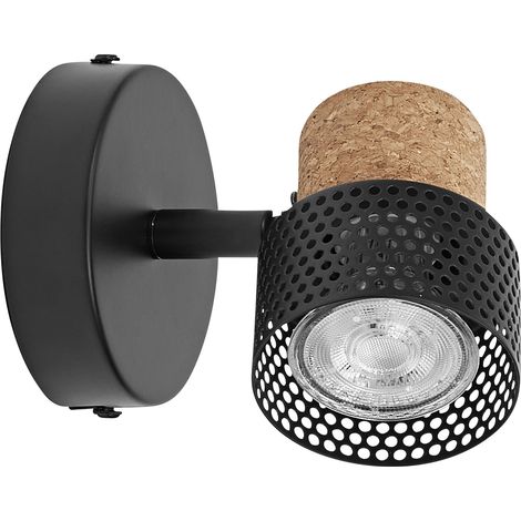 LEDVANCE DECOR SPOT CORK, 1 x 3,4W, 230lm, schwarz, Spotleuchte, verstellbare Köpfe, vielseitig anwendbar, Innenraumspot, austauschbare LED-Lampen, warmweiße Lichtfarbe, GU10 (1/5)