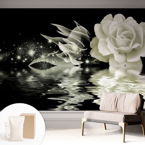 Papier peint intissé mural avec imprimé motifs uniques apparence moderne - Colle incluse gratuite Rose lumineuse 312x219 cm (1/5)