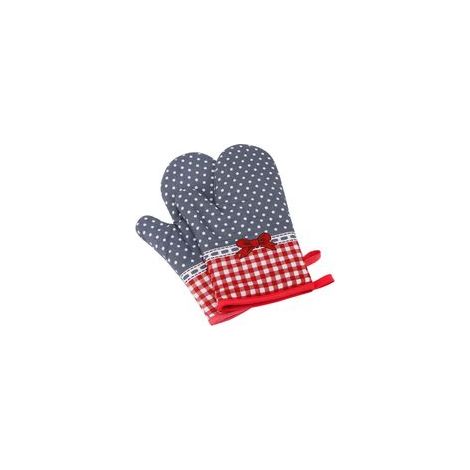 Lot de 2 gants de cuisine résistants à la chaleur - Gants isolants antidérapants pour la cuisine, la pâtisserie et les grillades, en polyester et coton (1/5)