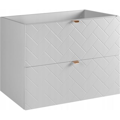 Rodan Waschbeckenunterschrank 80 cm, Weiß Matt, 46 x 80 x 60,7 cm, ohne Waschtischplatte, feuchtraumgeeignet, Badmöbel Unterschrank