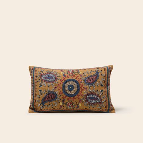 Housse de coussin en Broderie Paisley MANDANA (1/4)